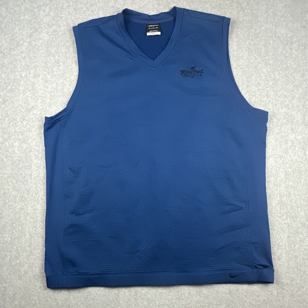Nike Golf Vest Men XL Blue Therma-Fit Performance Stretch Sleeveless Lightweight